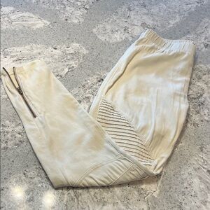 Beulah Cream Elastic Waist Riding Pants M